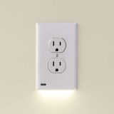 2 Pack - SnapPower GuideLight 2 [For Duplex Outlets] - Replaces Plug-In Night Light - Electrical Receptacle Wall Plate with LED Night Lights - Auto On/Off Sensor - White