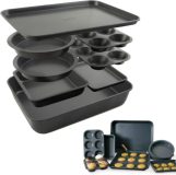 8-Piece Nonstick Aluminized Steel, Space Saving Baking Set