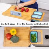 Bamboo Cutting Board with Containers and Strainer